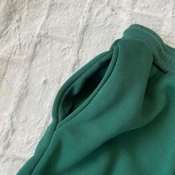 Men’s XL pull on cotton blend cut off shorts w/elastic waist & drawstring green - Picture 4 of 9